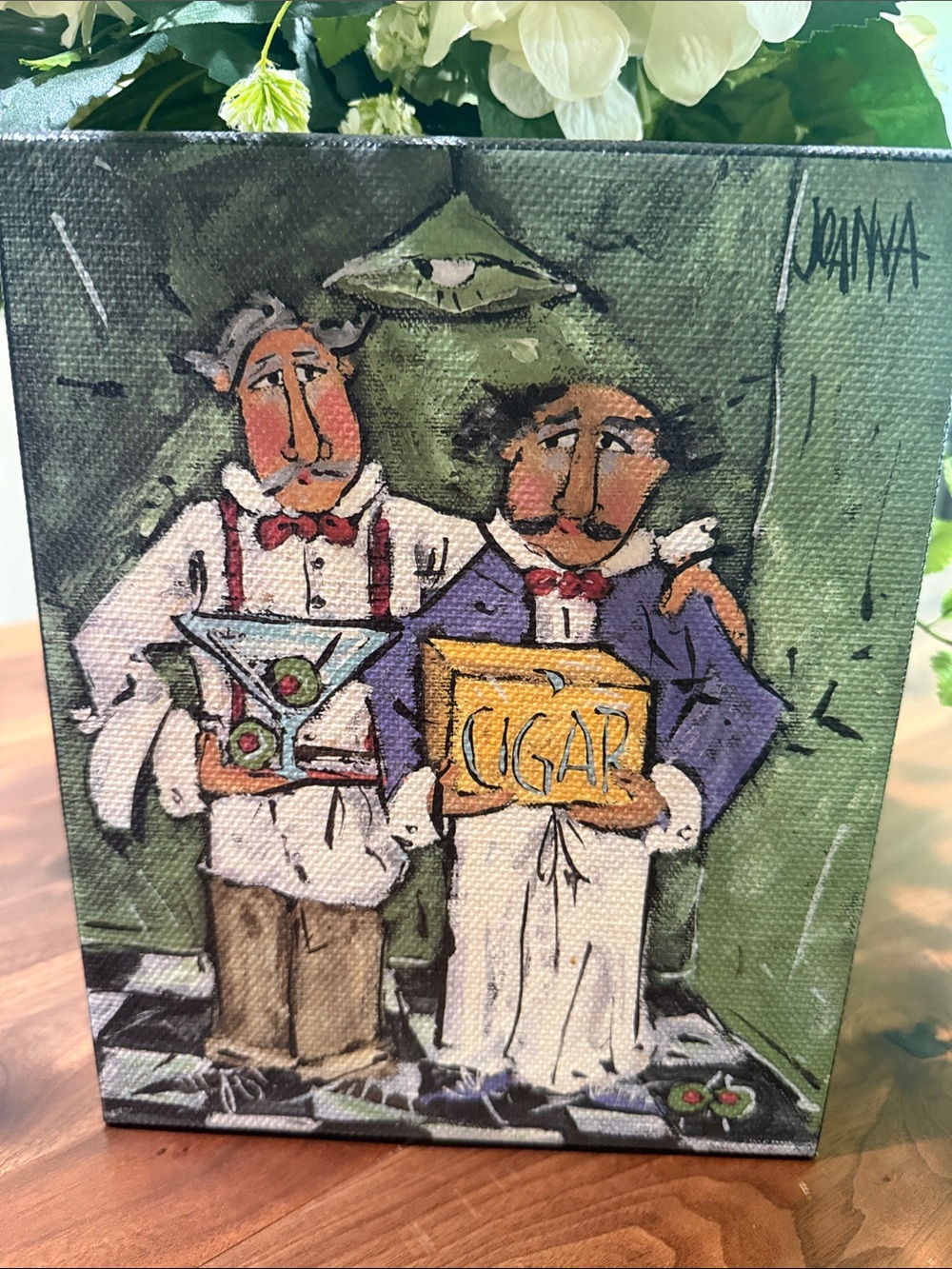Joanna Chef Illustration Art Print - Martini & Cigar Bar / Cigar Soiree 8 x 10
